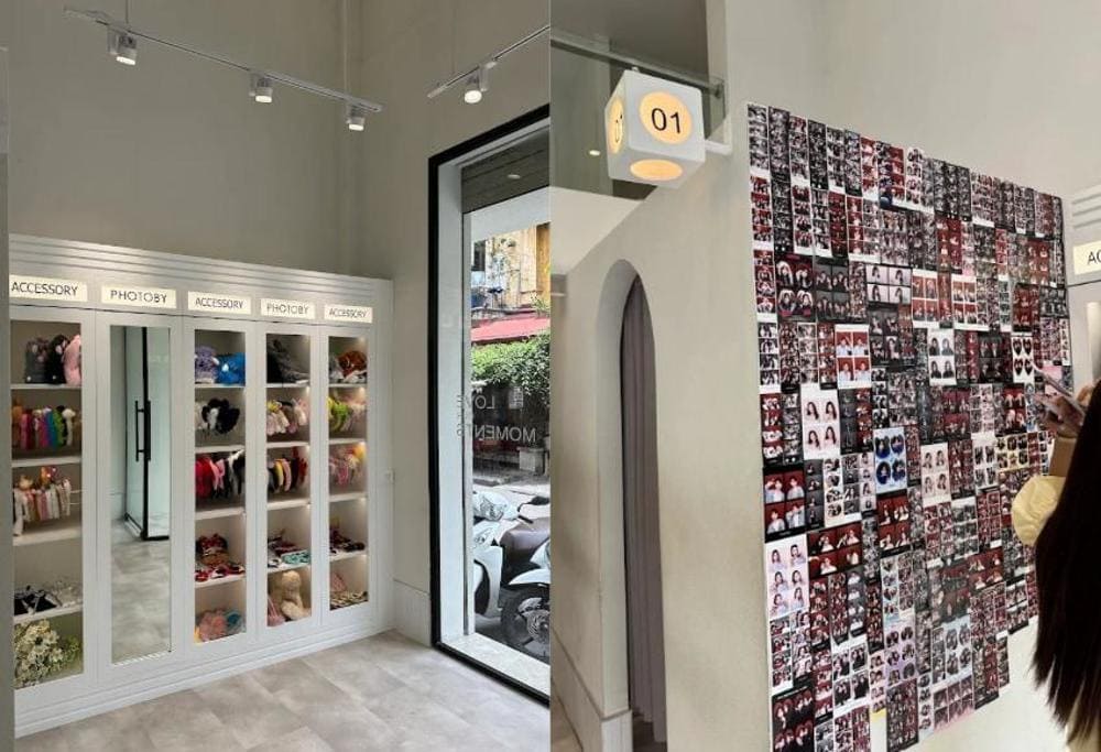 Từ quầy phụ kiện đa dạng đến khu vực trưng bày ảnh độc đáo, Photoby mang đến trải nghiệm photobooth trọn vẹn, đáng nhớ (Nguồn: Photoby Vietnam)